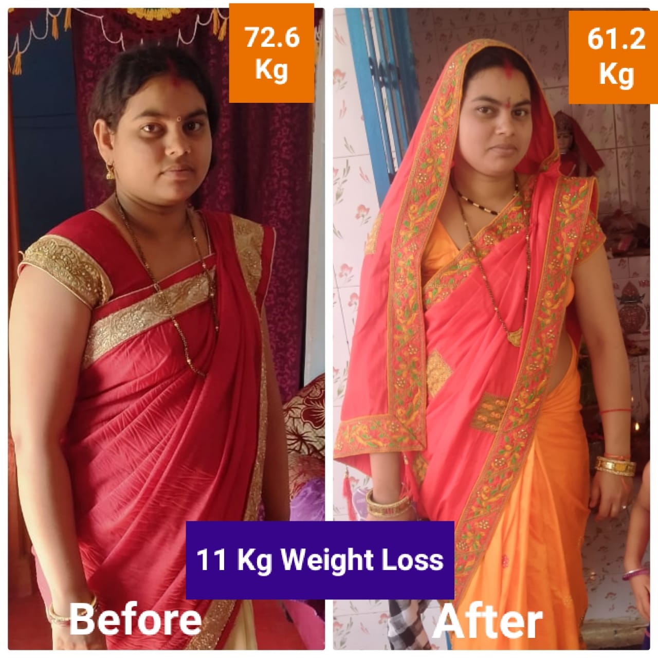 Client transformation result 1 - Herbalife Nutrition Centre Dhamtari